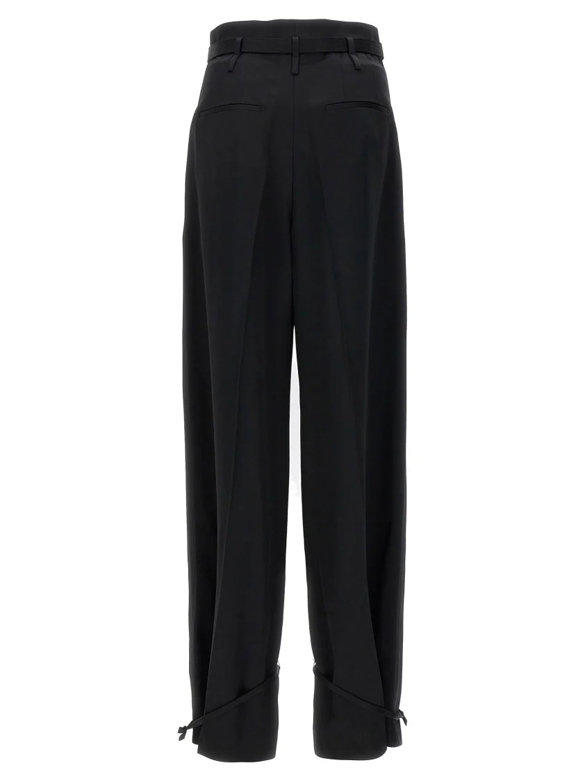 High-Waisted Tailored Trousers With Adjustable Ankle Straps