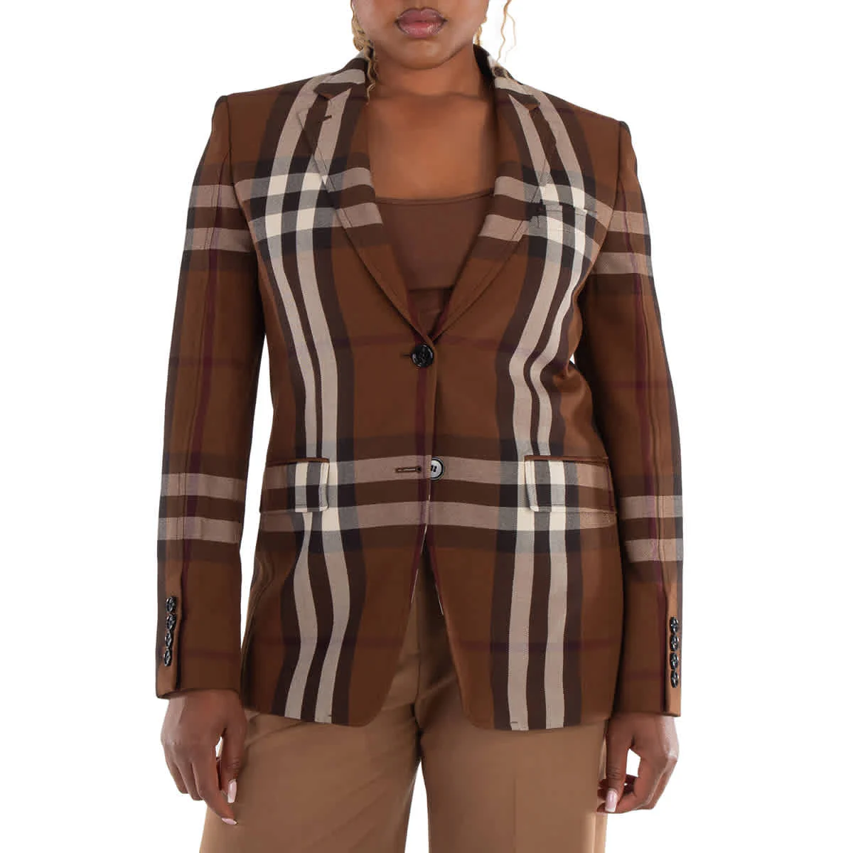Burberry Dark Birch Brow Giant Check Blazer Jacket