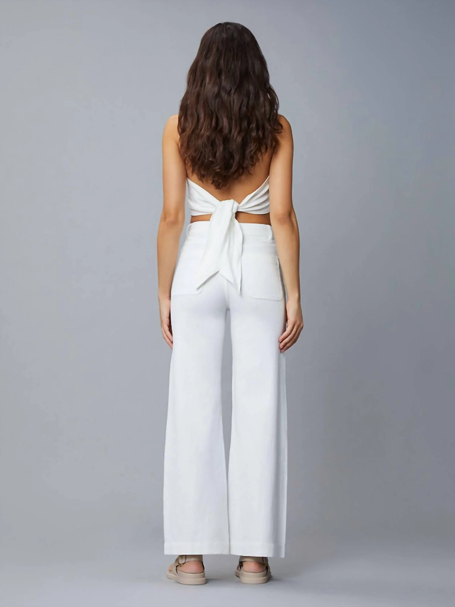 Hepburn Wide Leg In White Tide
