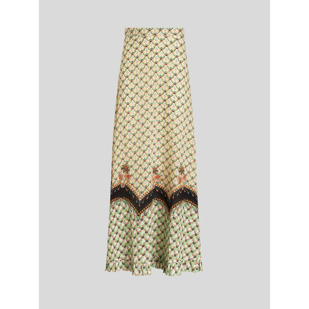 LONG CRÊPE DE CHINE SKIRT