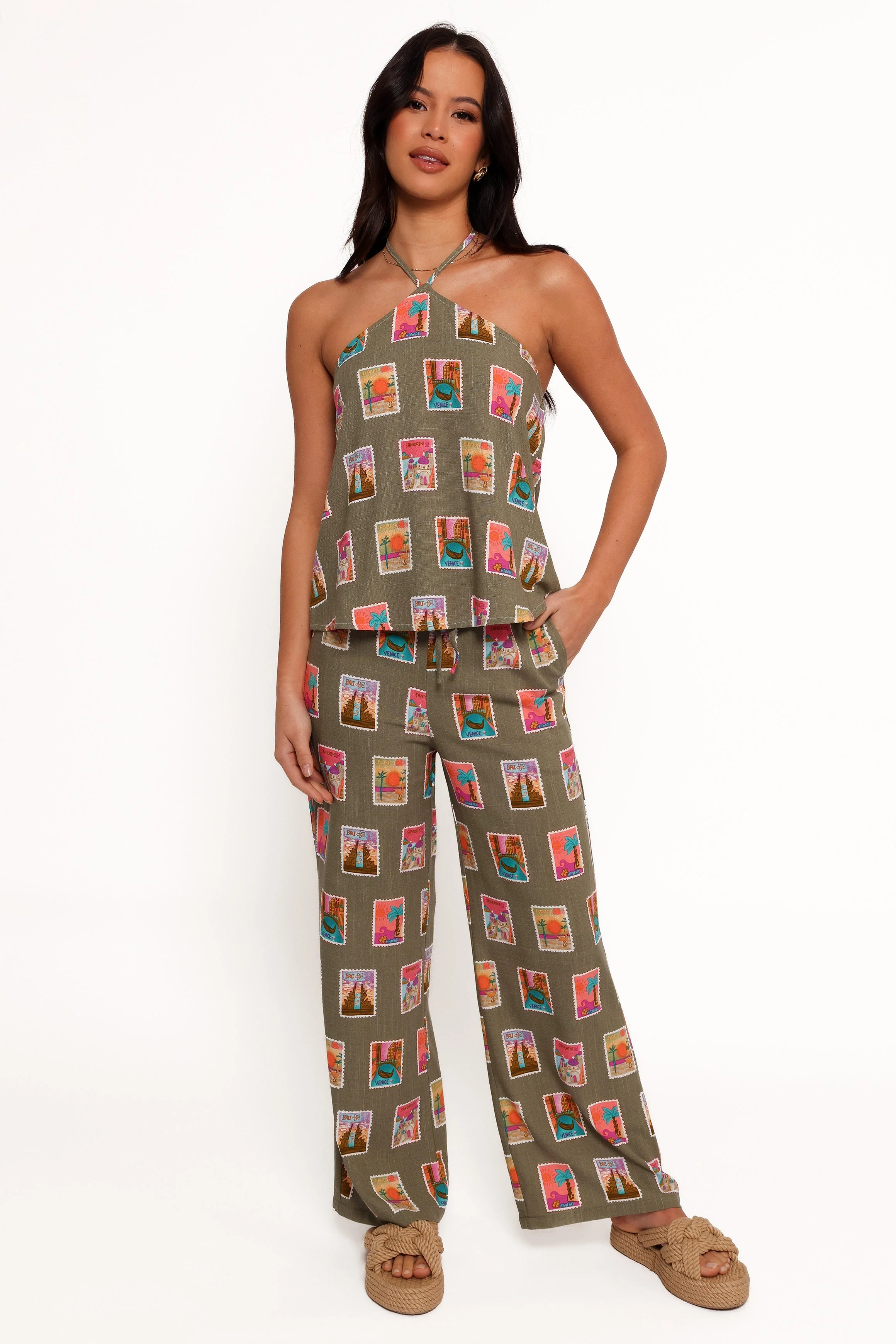 Hana Pants - Olive Print