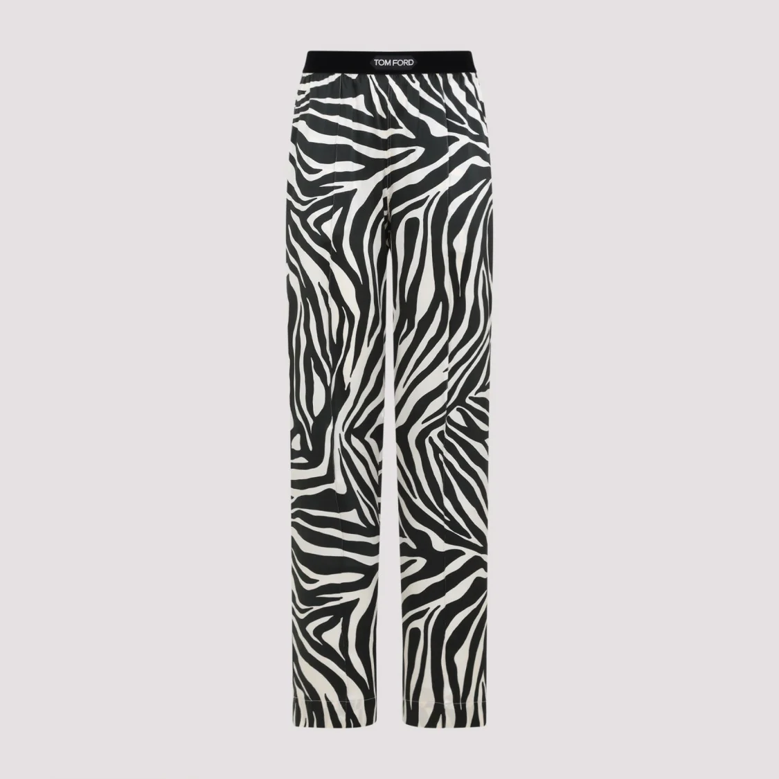 Zebra Ecru And Black Silk Pants