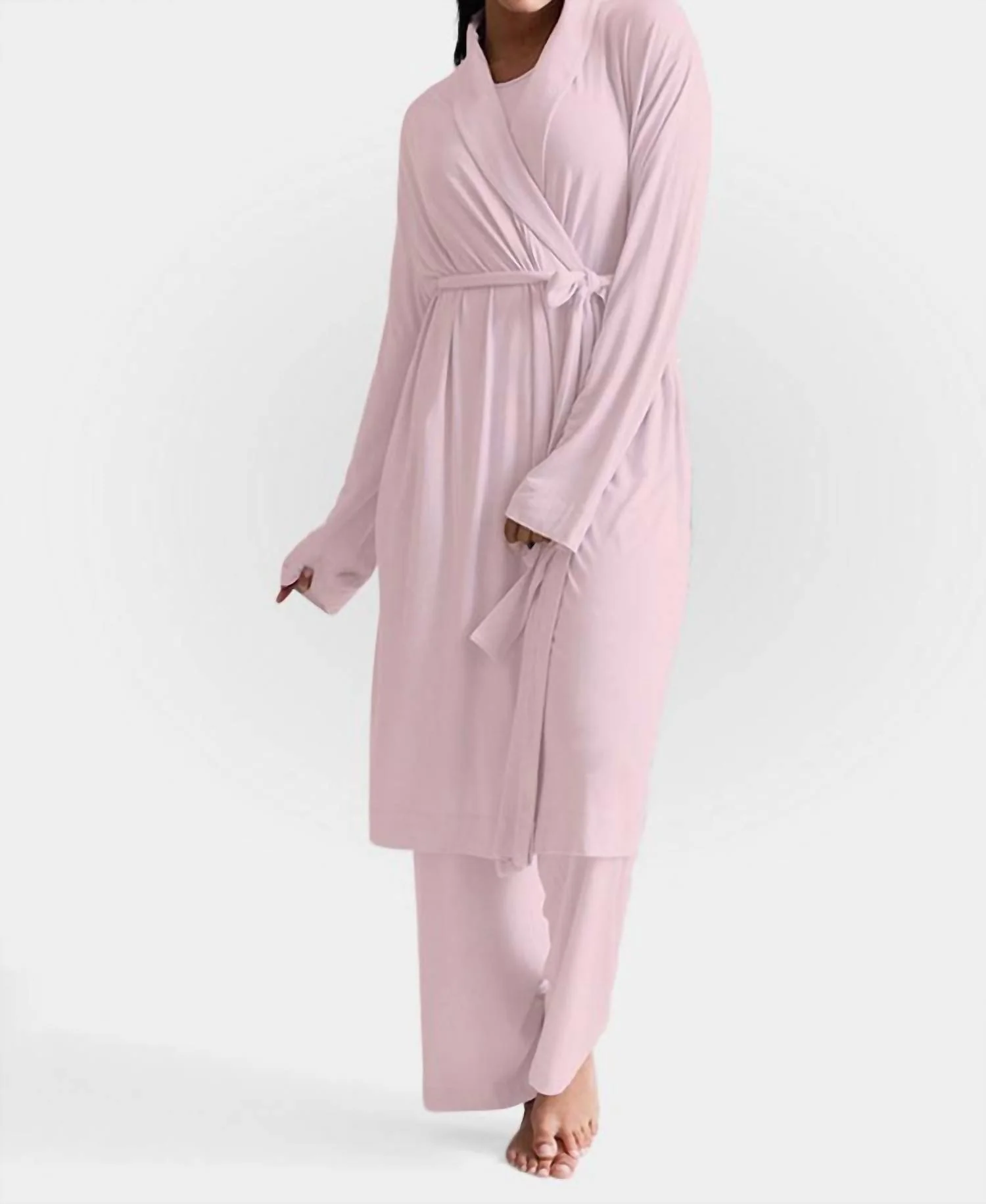 Collagen Lounge Robe In Blush Pink