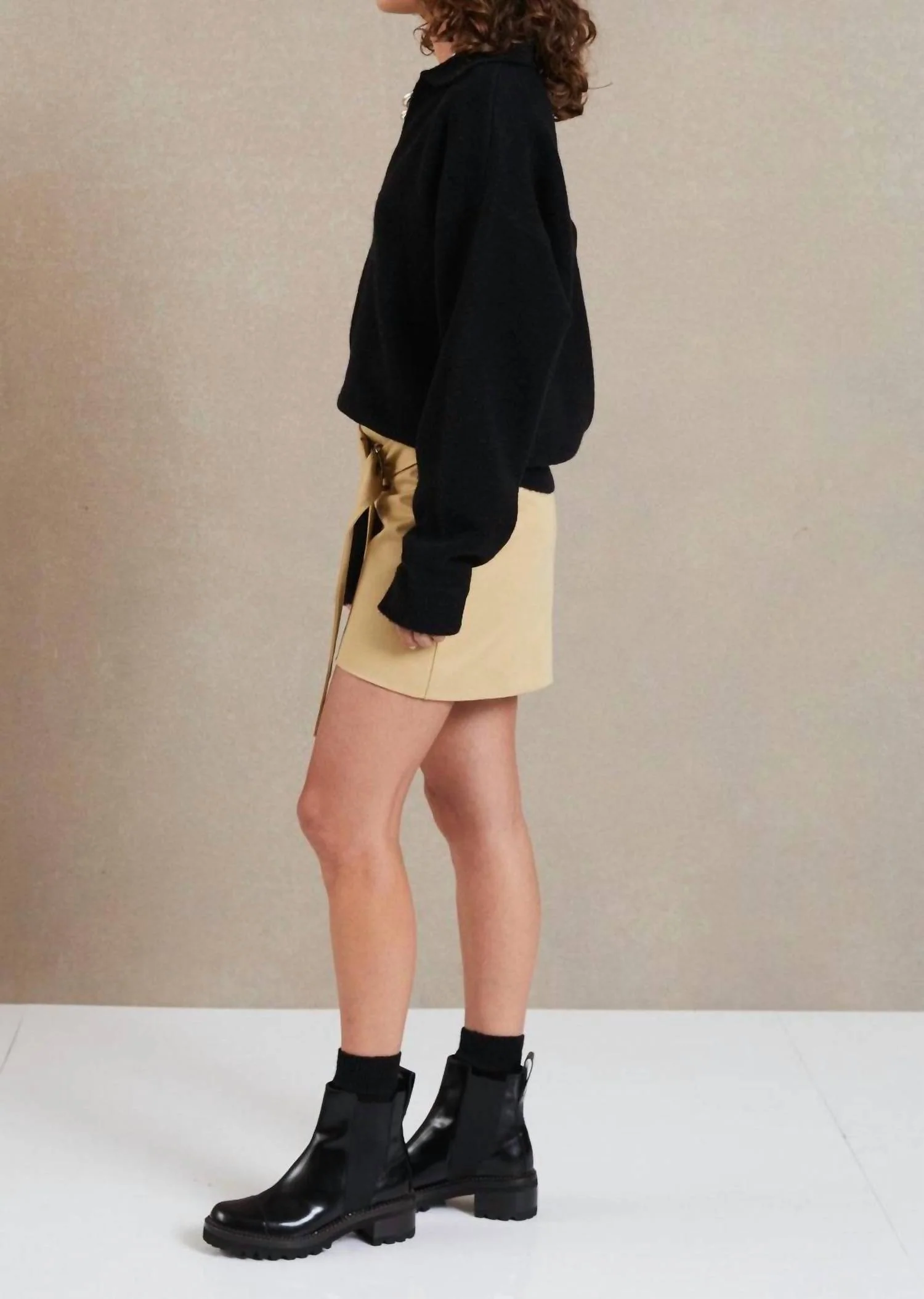 Peyton Mini Skirt In Sand