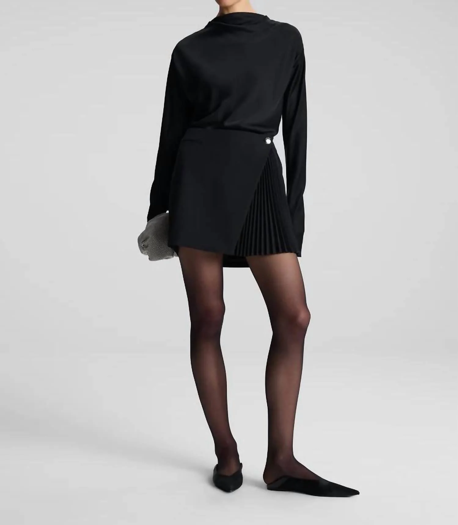 Callen Pleated Mini Skirt In Black