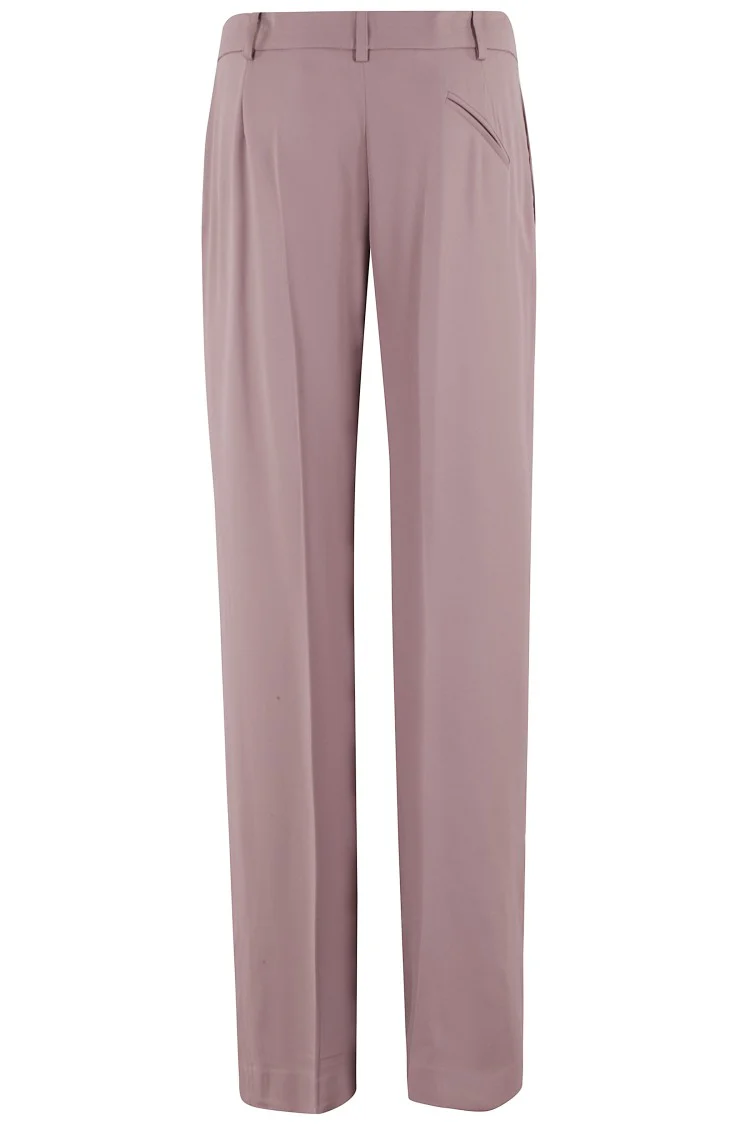 Straight Leg Trousers With Pleated Design