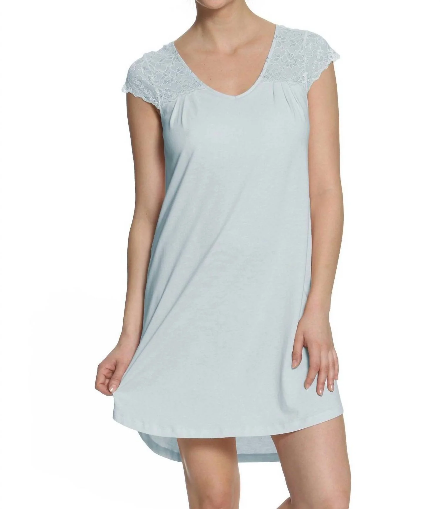 Amber Short Sleeve Sleepshirt In Blue Pearl