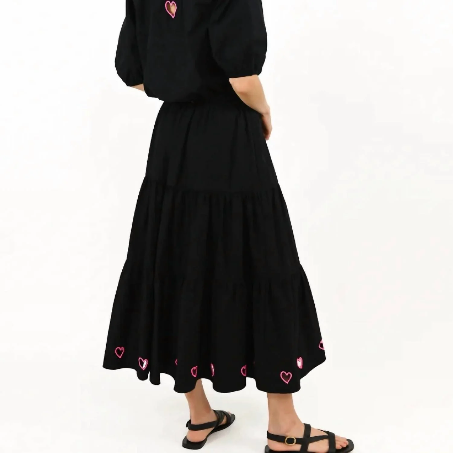 Gabrielle Maxi Skirt Hearts In Black