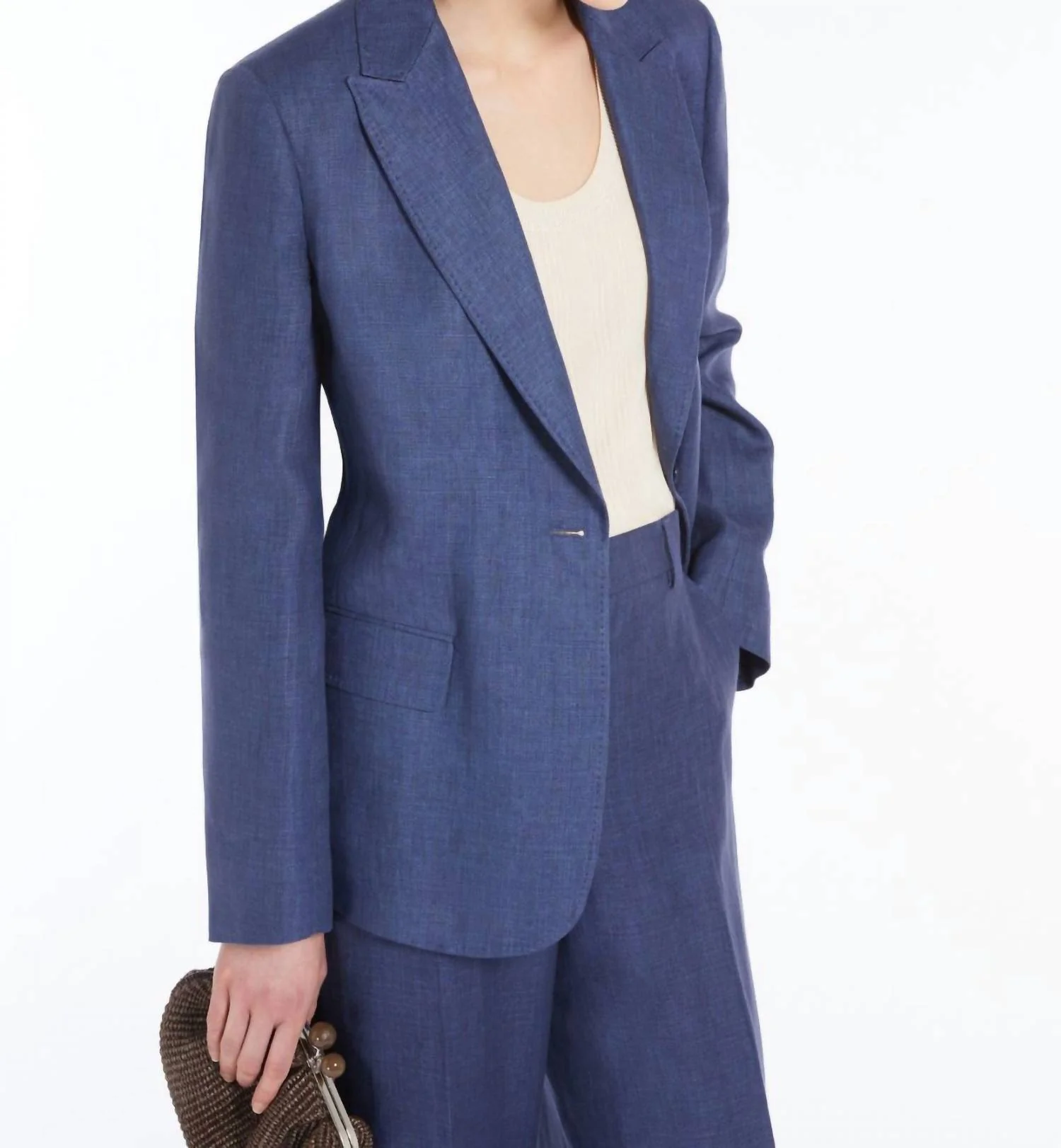 Nalut Linen Blazer In Navy
