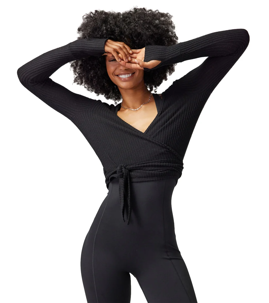 Spiritual Gangster Harmony Rib Wrap Sweater