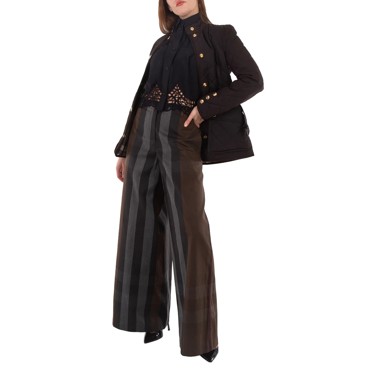 Burberry High Waist Wide Leg Trousers