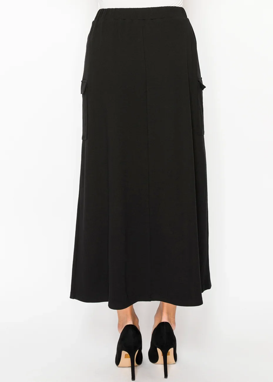 Classic Black A-Line Skirt with Pockets