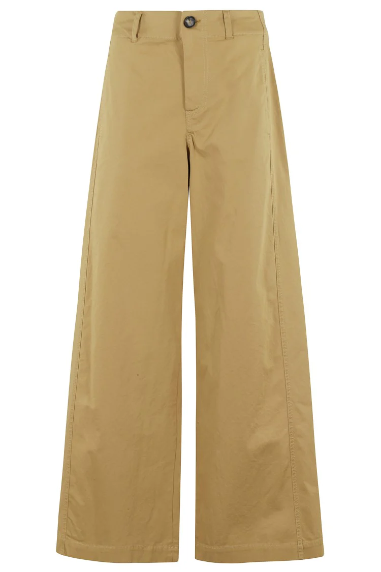 Wide-Leg Pants With Angled Front Pockets