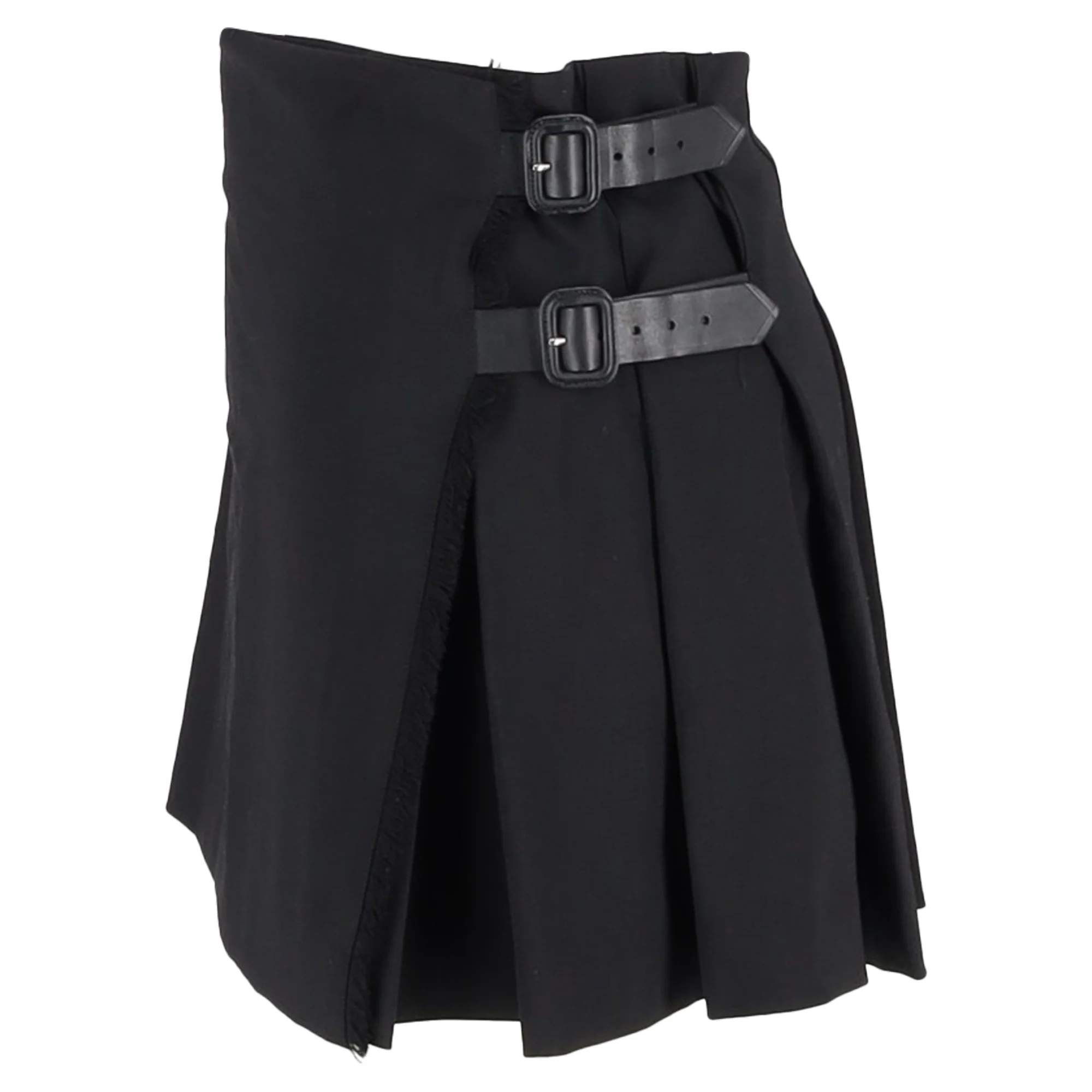 Burberry Pleated Mini Skirt in Black Wool