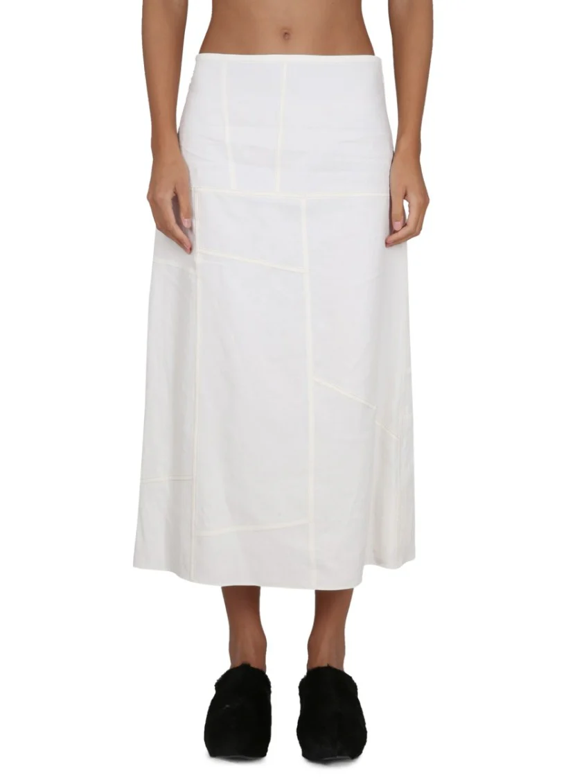 Patchwork Cotton Maxi Skirt With Flowing Silhouette