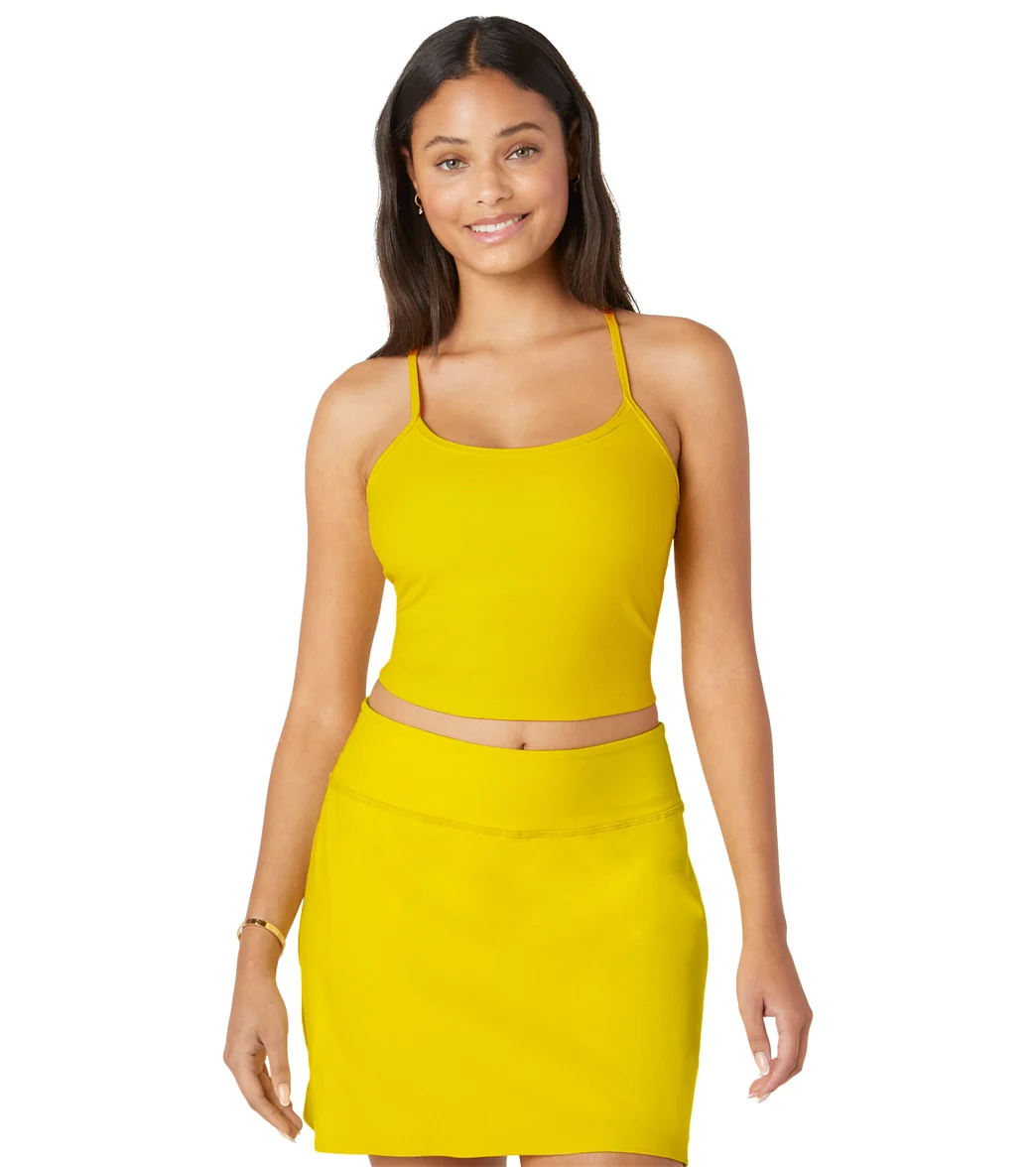 Beyond Yoga Spacedye Slim Racerback Cropped Tank Yellow Flower Heather