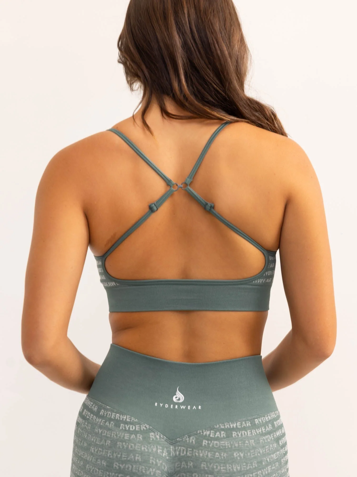 Logo Lux Seamless Sports Bra - Fern Green