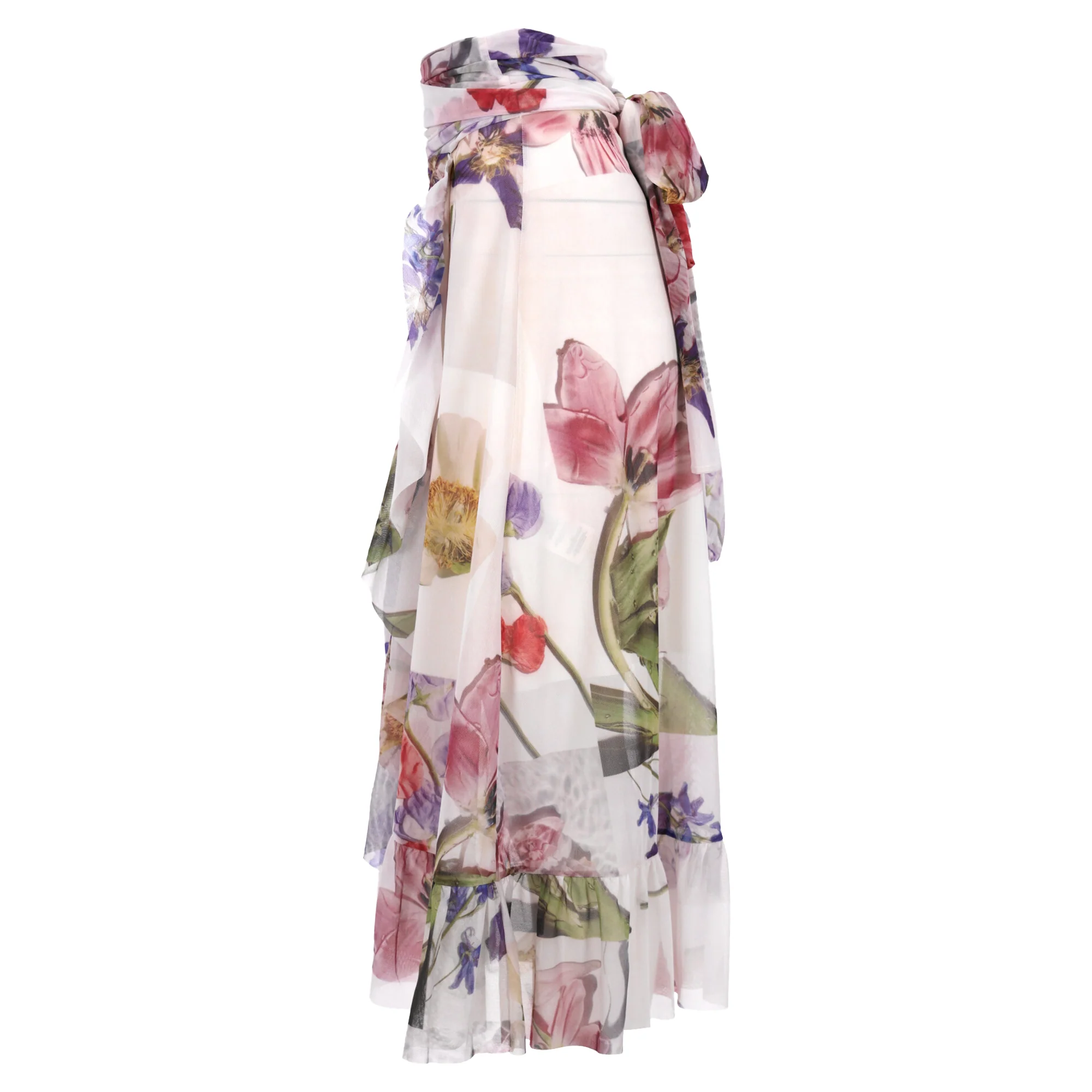 Ganni Wrap Skirt in Floral Print Polyamide