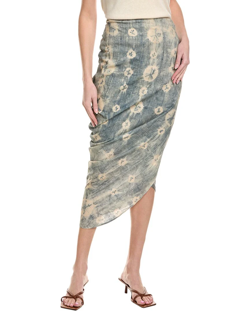 Just Bee Queen Noor Linen-Blend Midi Skirt