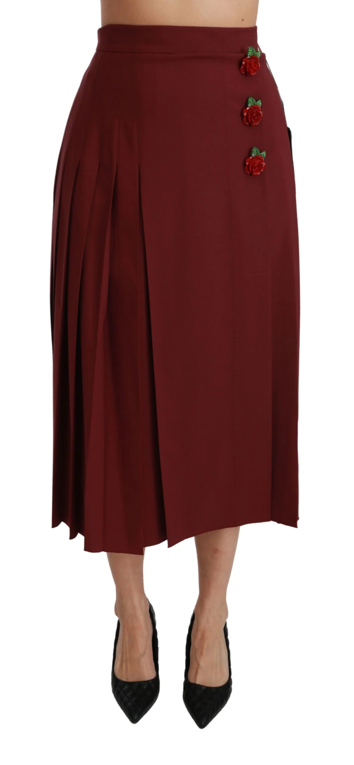 Dolce & Gabbana Elegant High Waist Virgin Wool Women's Skirt