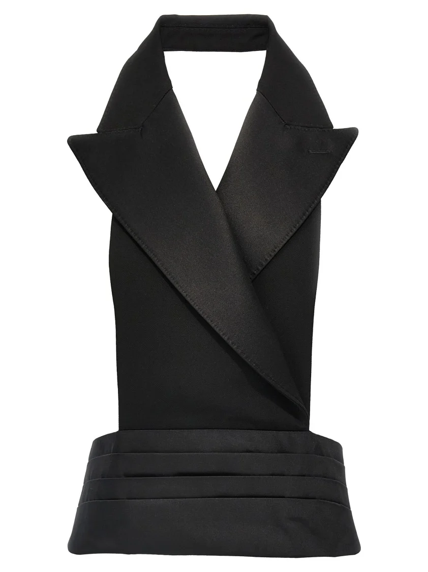 Double-Breasted Bare Back Vest