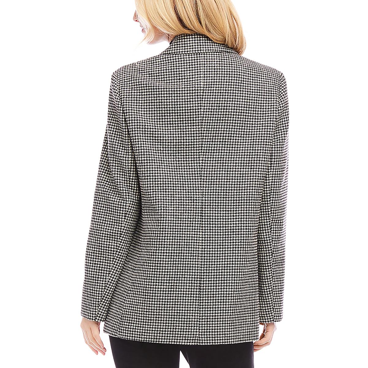 Womens Houndstooth Polyester Suit Jacket