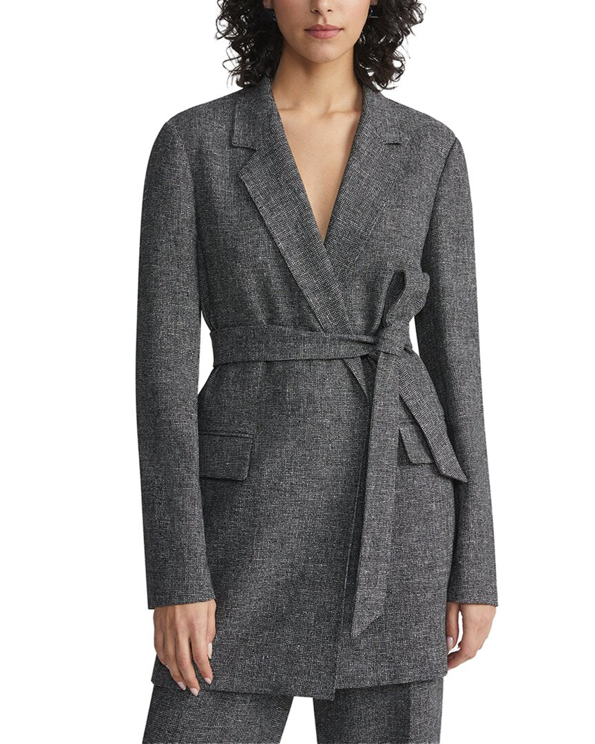 Lafayette 148 New York Belted Longline Linen Blazer