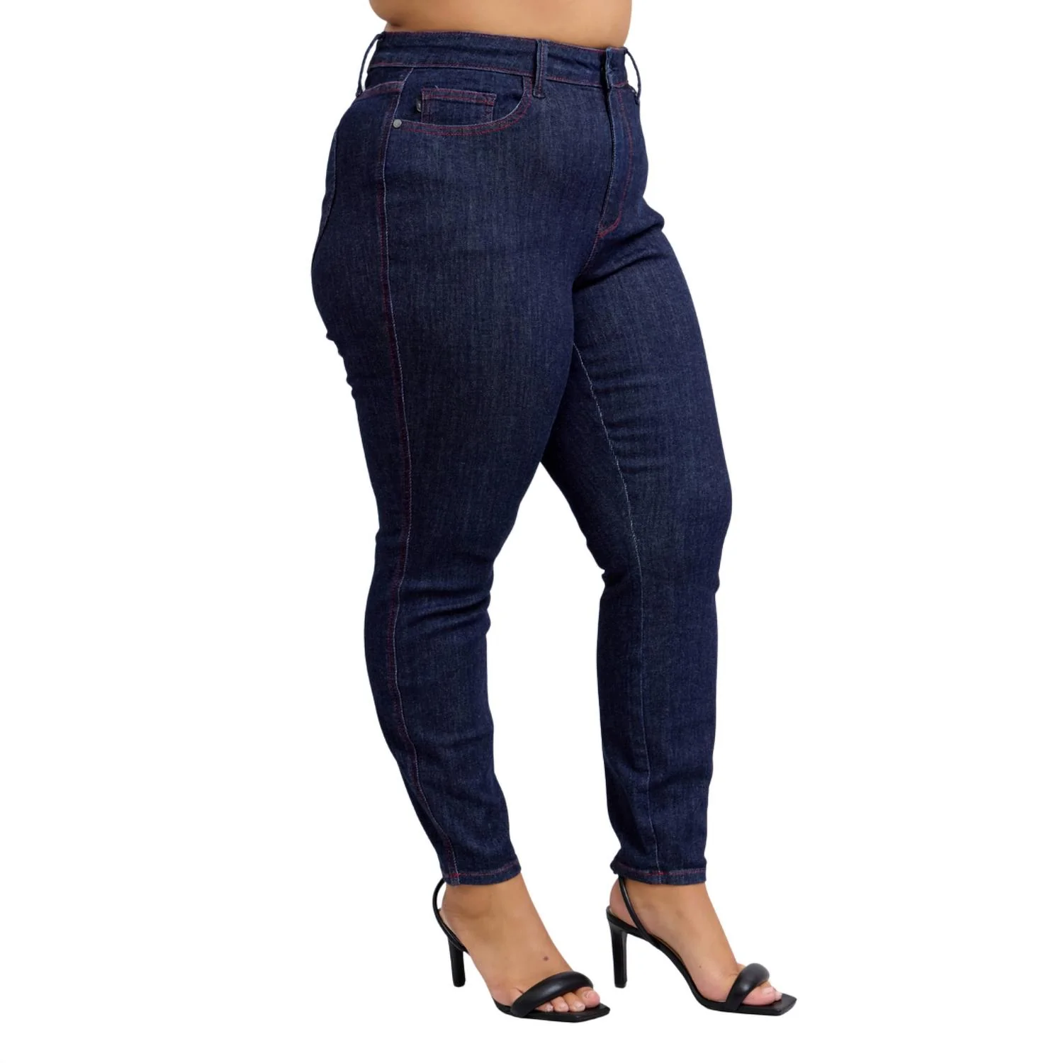 Heart Shaped Back Pockets Skinny Jeans - Plus In Dark Navy