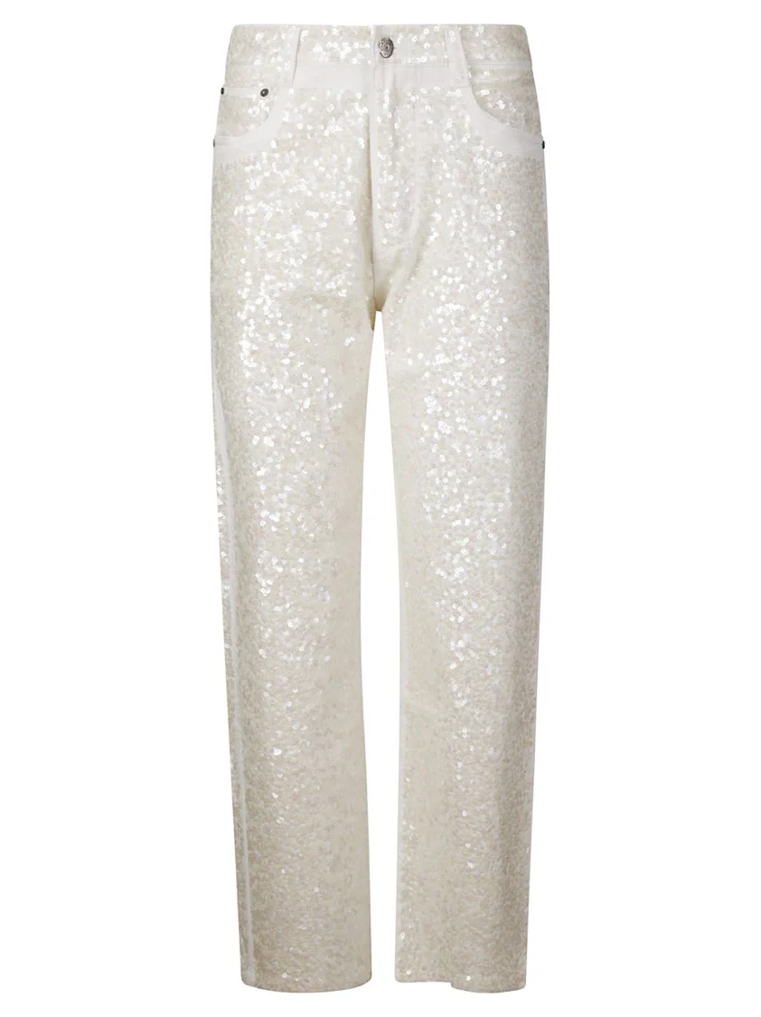 High-Waisted Sequin Jeans