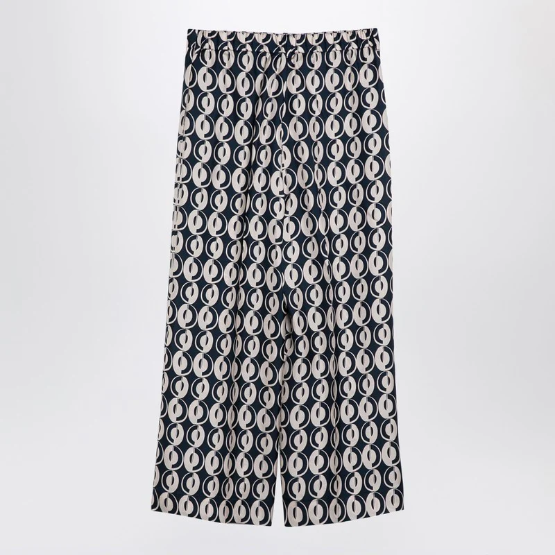 Max Mara Timeless Women's All Over Printed Silk Trousers