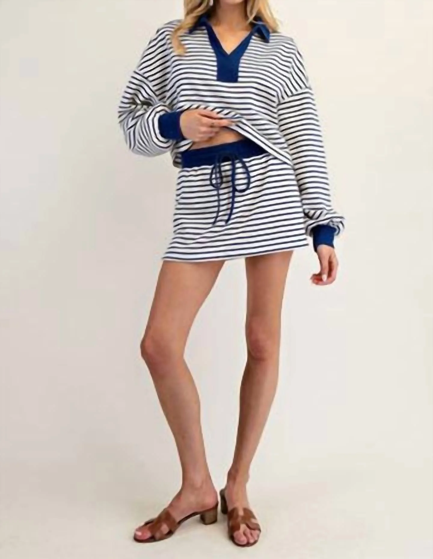 Royal Flush Striped Set In Blue