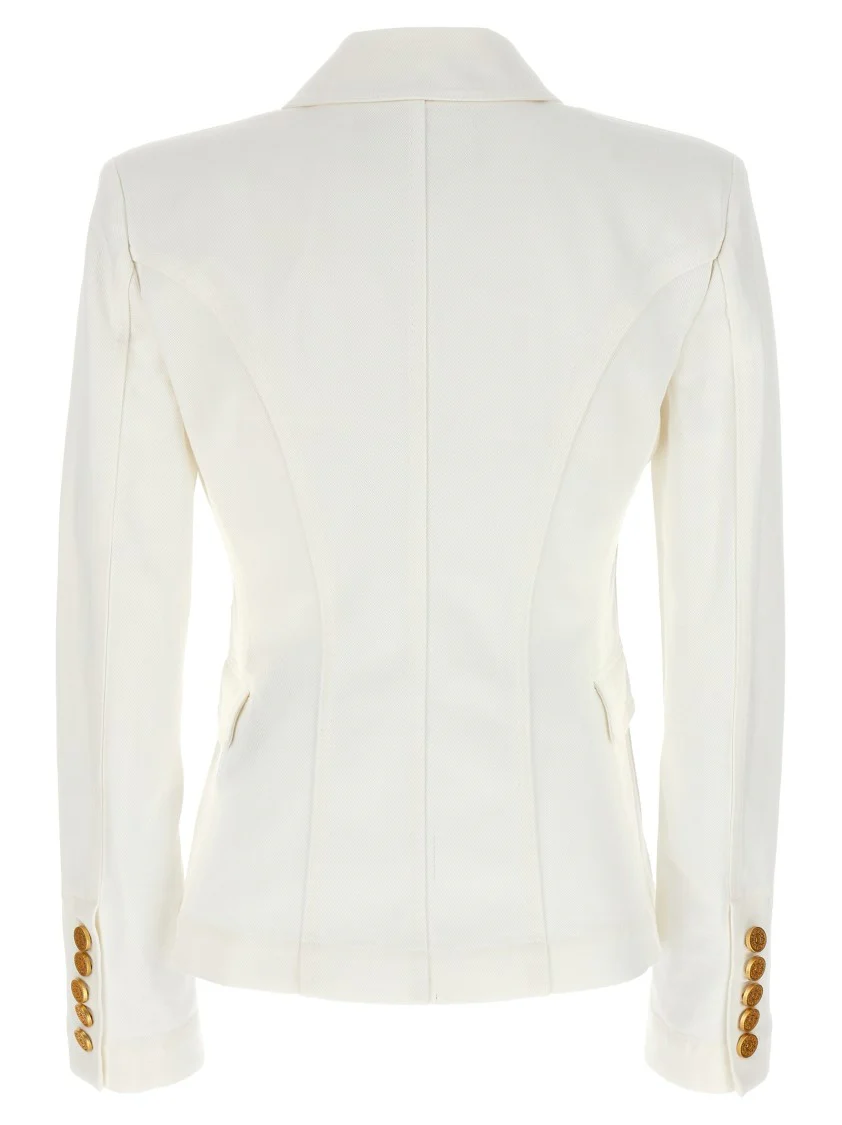 Double-Breasted Denim Blazer