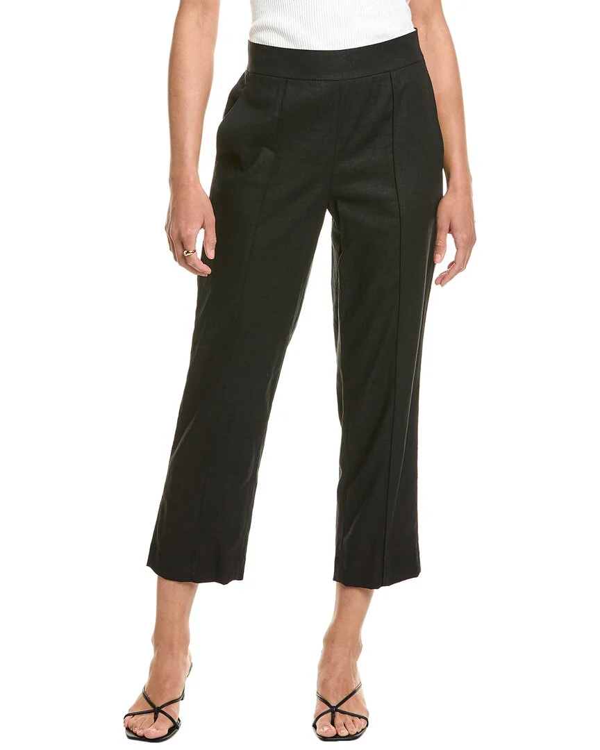 Vince Mid-Rise Tapered Linen-Blend Pull-On Pant
