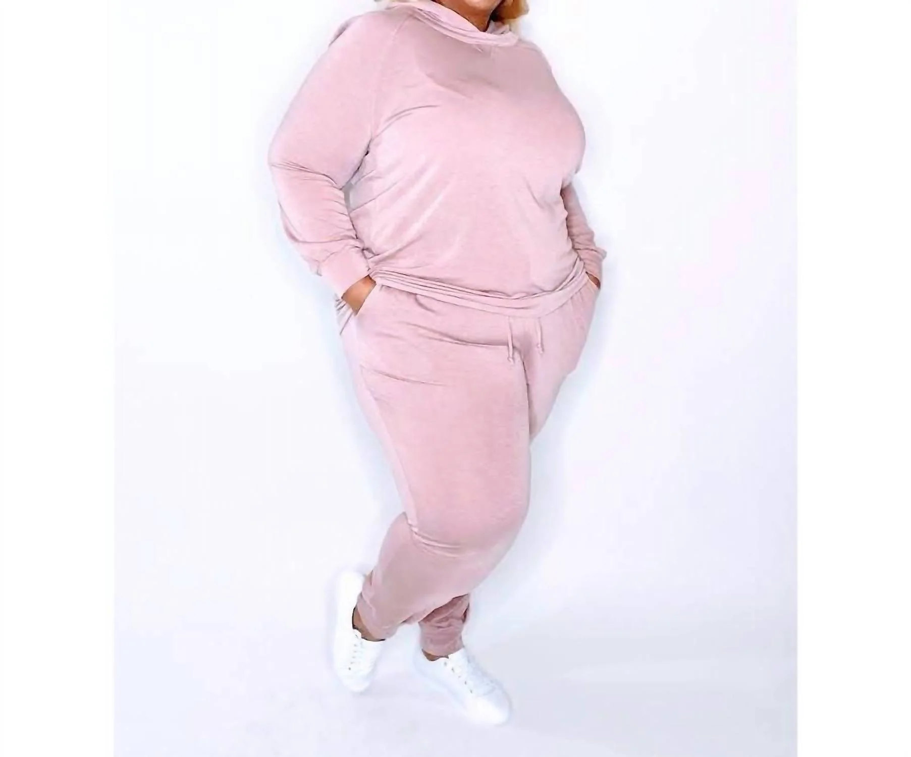 Casual Jogger Set In Mauve