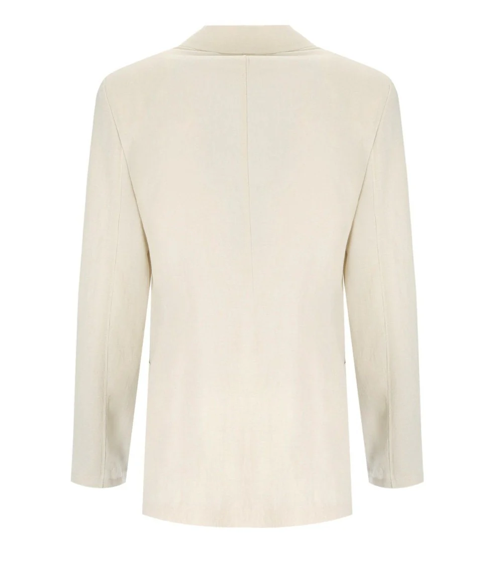 Ivory Double-Breasted Blazer