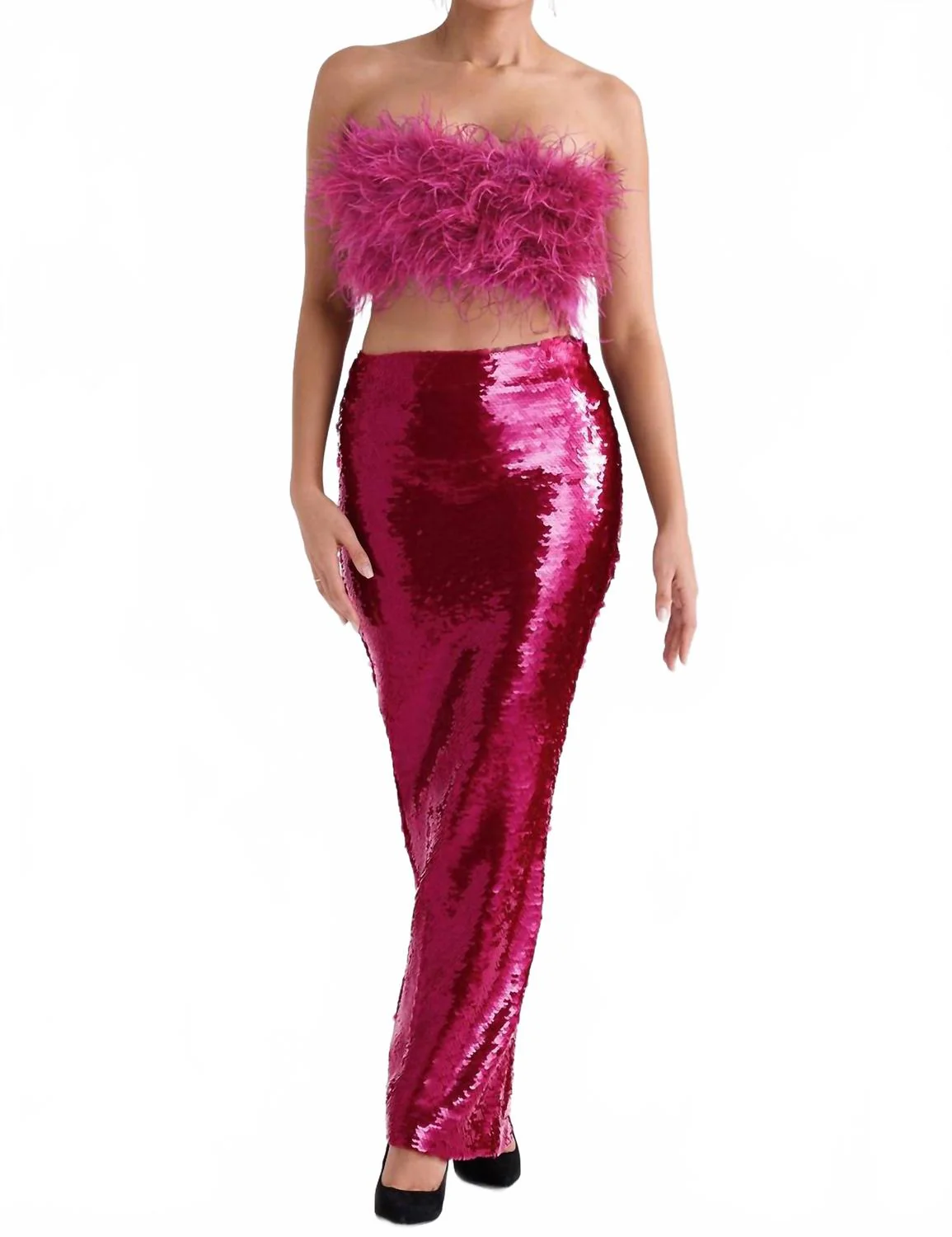 Women's Alexis Sequined Maxi Skirt In Pink