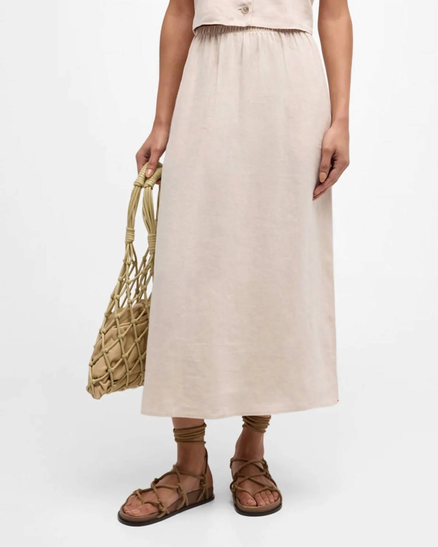 Loretta Midi Skirt In Sugarcane
