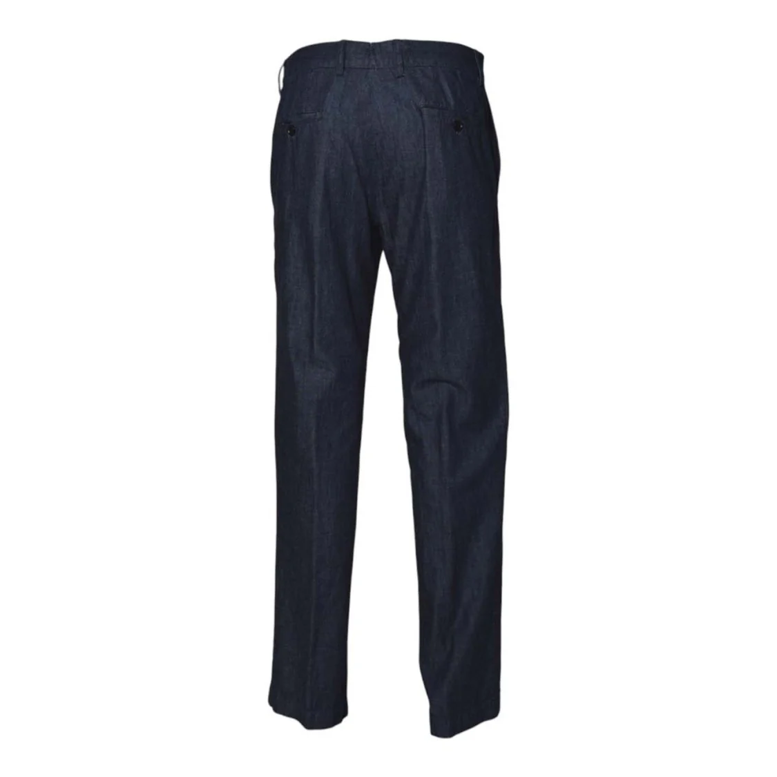 Blue Cotton Denim Straight Trousers