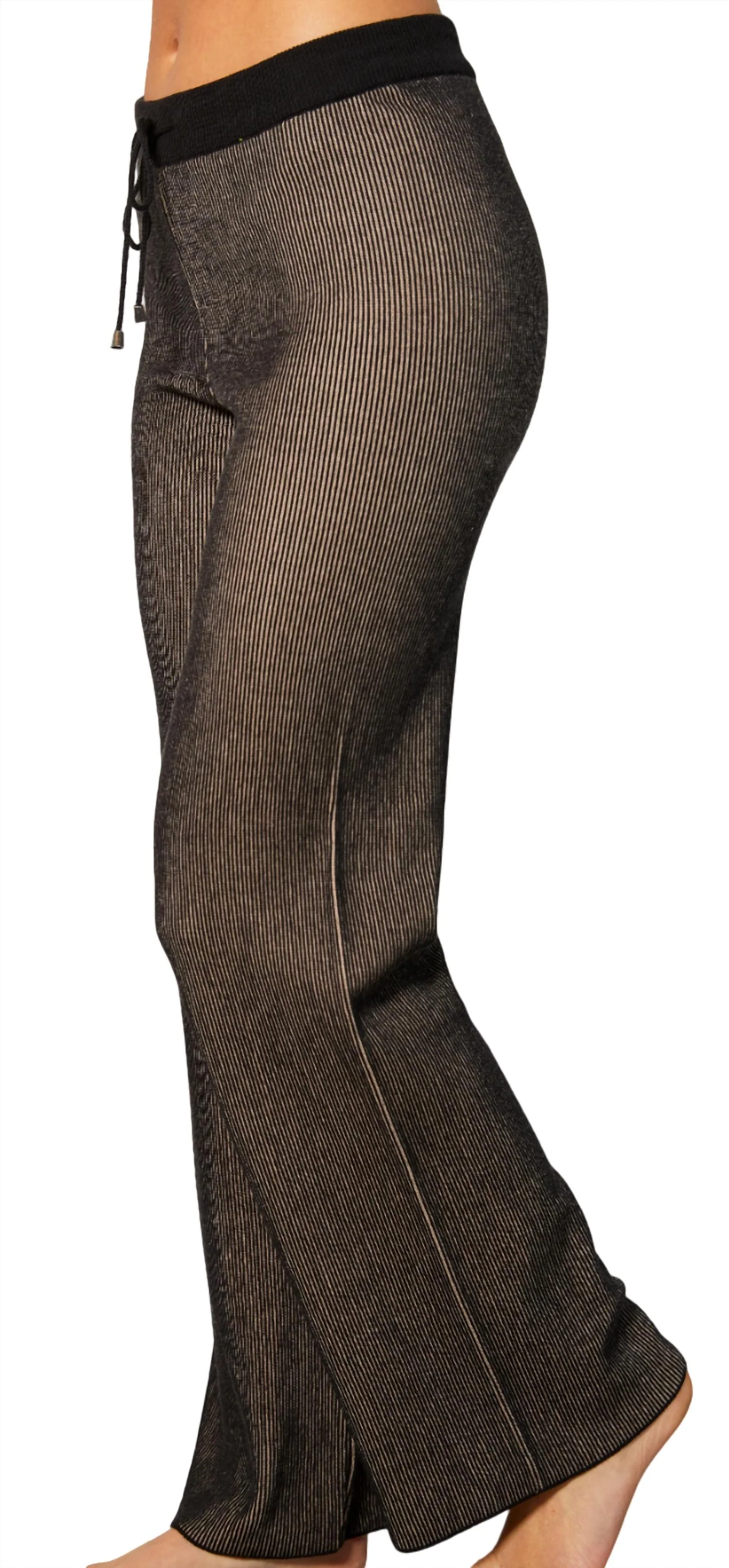 Two Toned Ribbed Pant In Sand