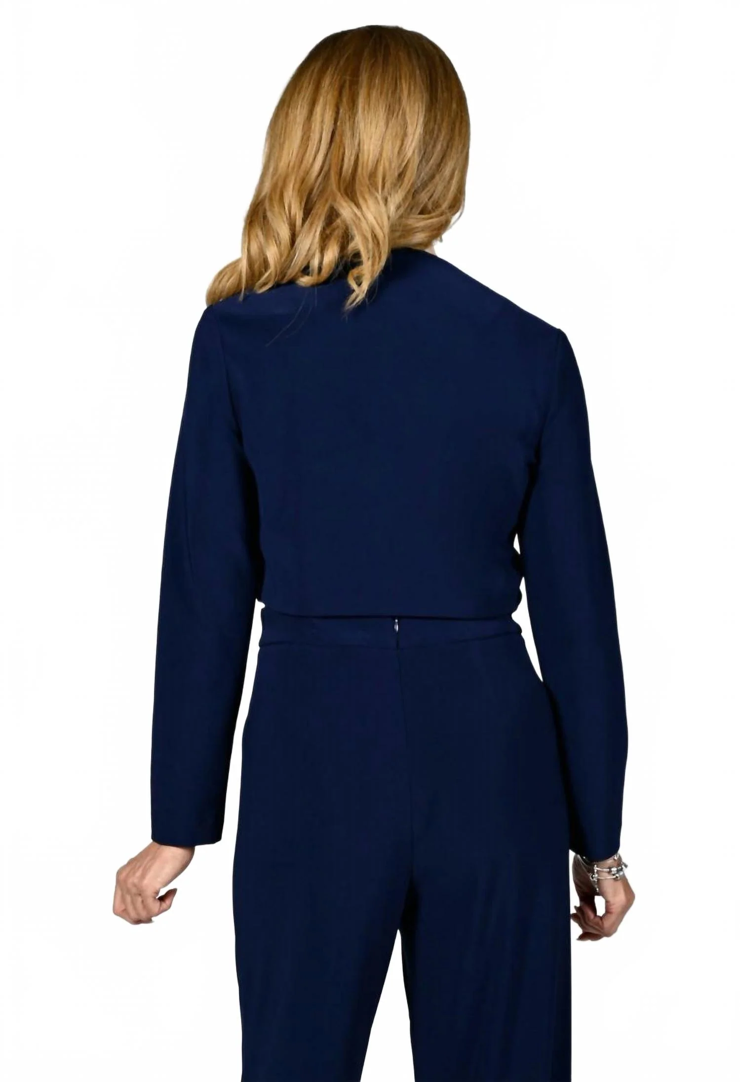 Front Pockets Knit Jacket In Midnight