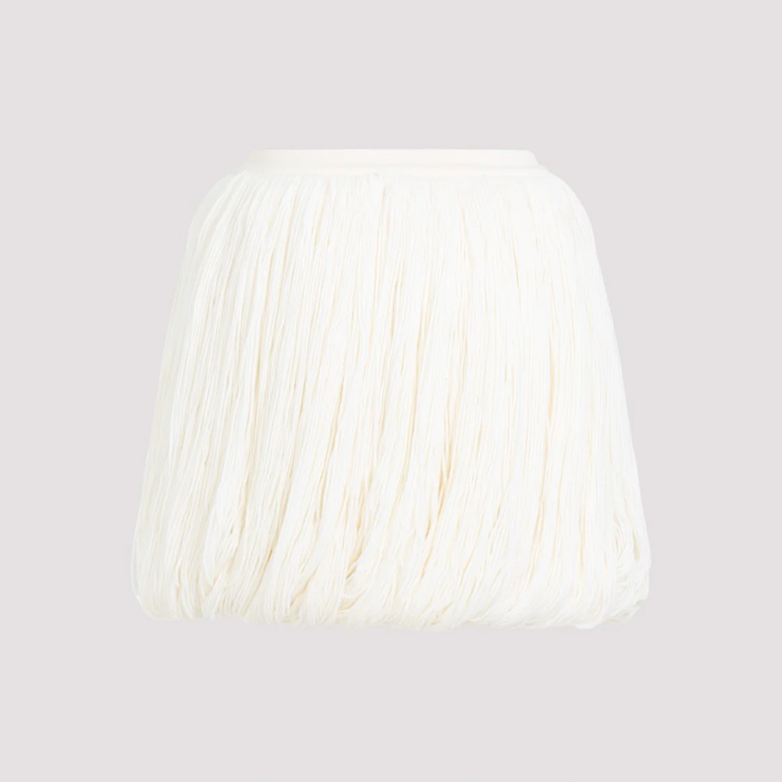 White Casse Wool Fringes Skirt