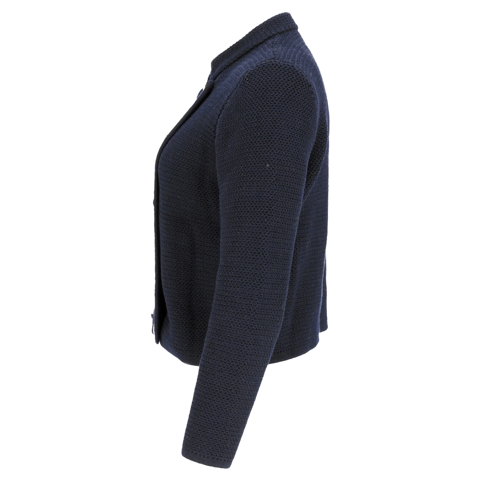 Ba&sh Louman Double-Breasted Cardigan in Navy Blue Cotton