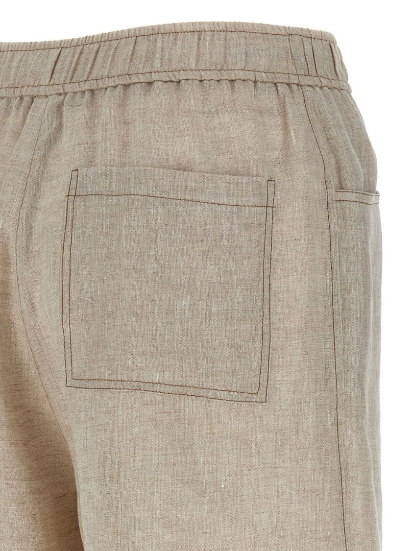 Relaxed Straight-Leg Trousers With Logo Patch