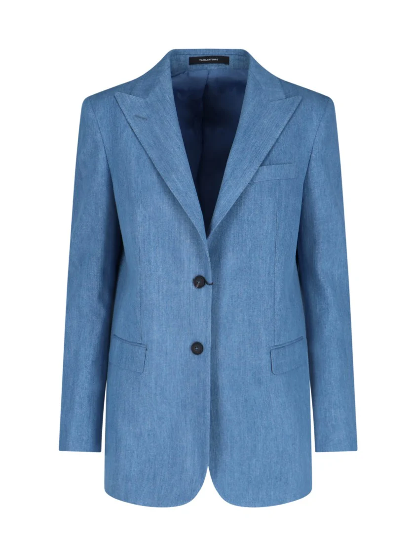 Bertha Single-Breasted Blazer – Blue