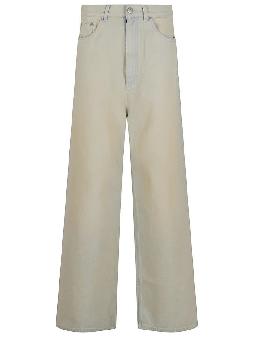 Sand Overdyed Wide Leg Jeans