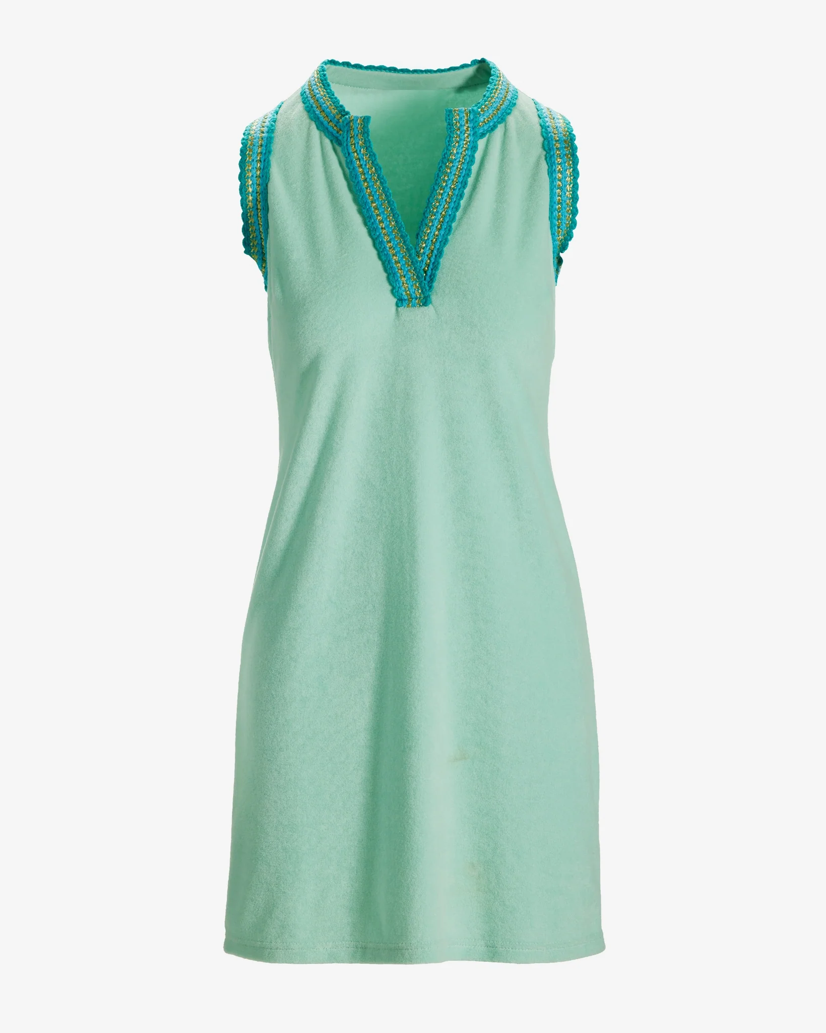 Beach Terry Crochet Trim Dress Beach Glass