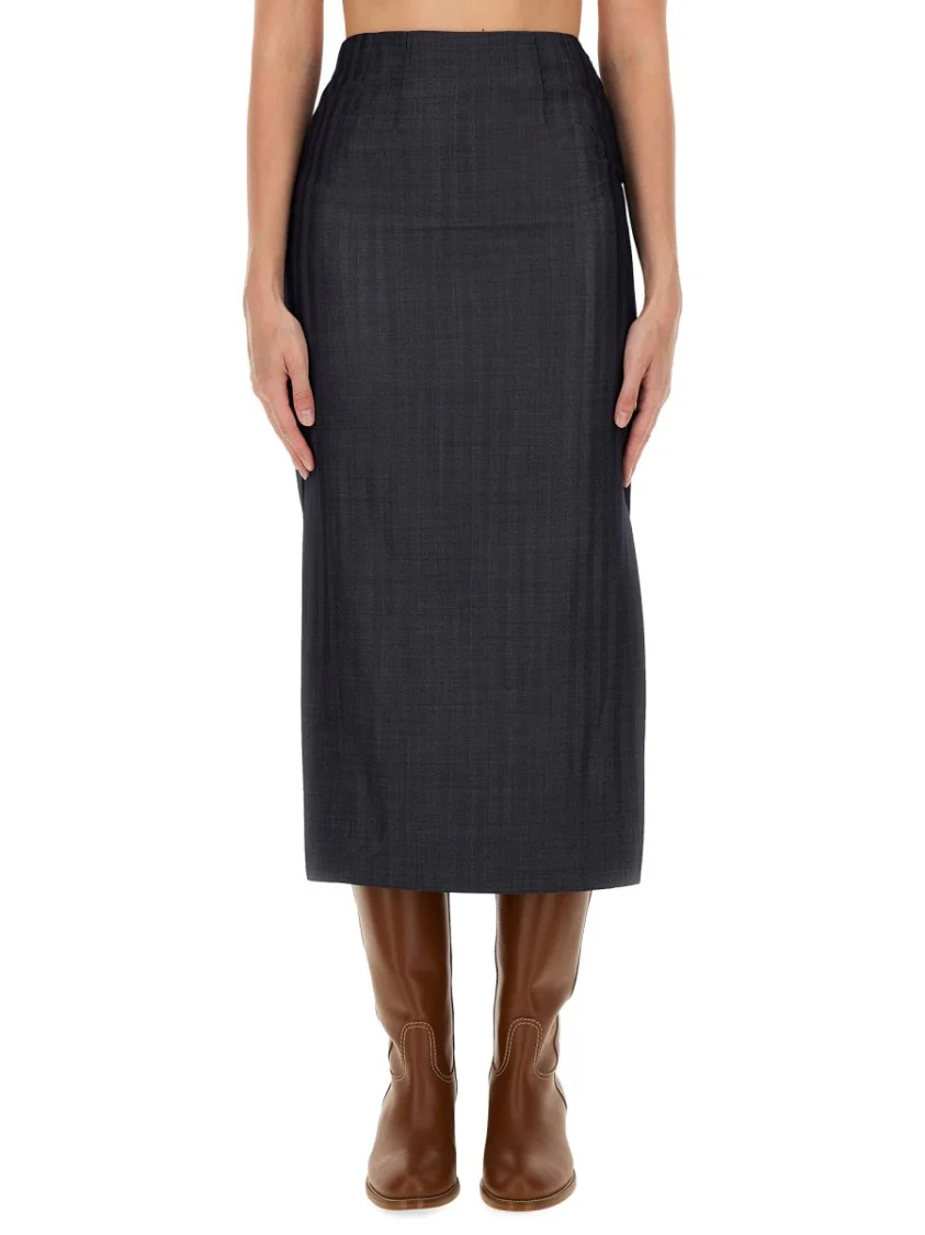 Wool Blend Pencil Skirt