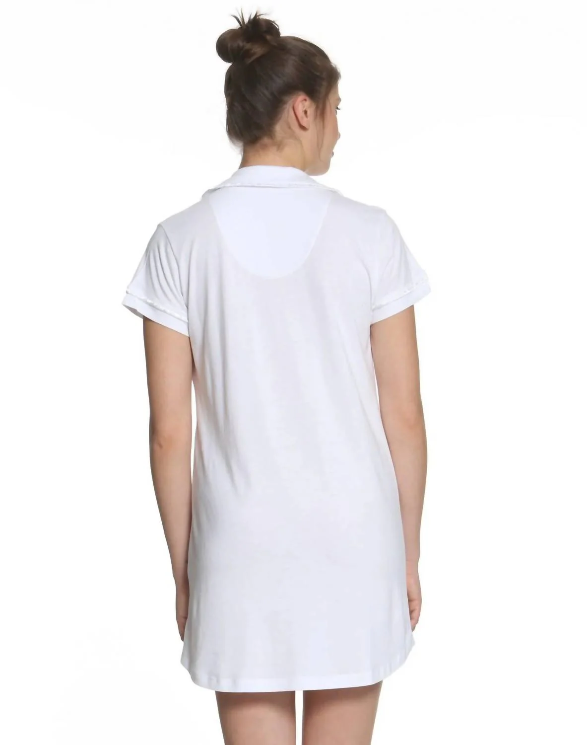 Sophie Basic Short Sleeve Nightshirt In White