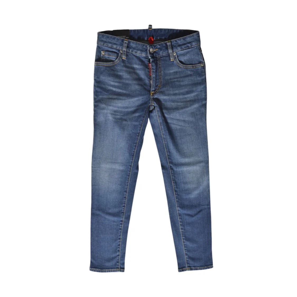 Blue Mid-Rise Cropped Twiggy Jeans