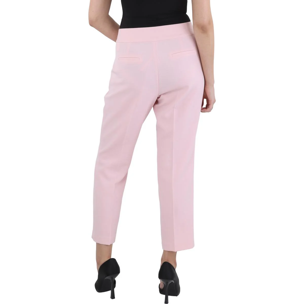 Womens Solid Manmade Straight Leg Pants
